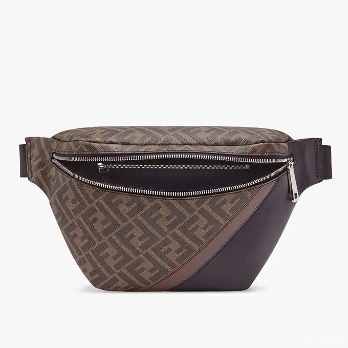 Cheap Fabric Coffee Motif Belt Fendi Brown FF In Bag 0324 HOT SALE